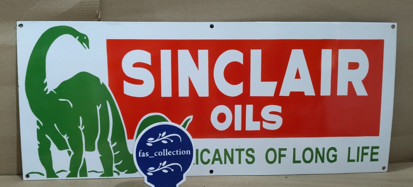 Sinclair Oils Porcelain Enamel Sign  36 x 15 Inches 1 Sided