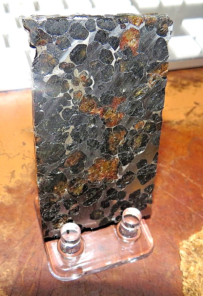 81 gm SERICHO pallasite Meteorite slice from Kenya std olivine JAL 81 gm SERICHO pallasite Meteorite slice from Kenya std olivine JAL