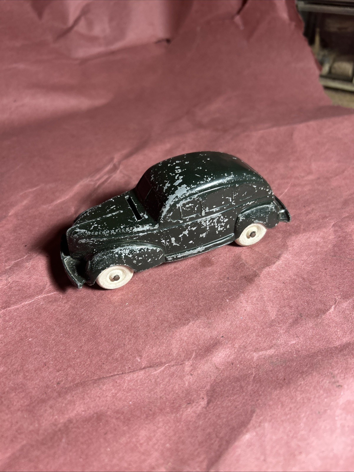 Vintage 1939 1940 Mercury Eight Toy Car Coin Bank Hood Slot Promotional Metal 