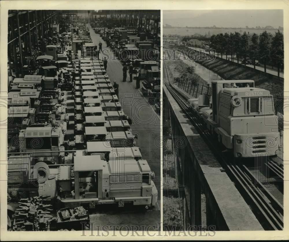 1947 Press Photo Production line, test of locomotives for British coal industry