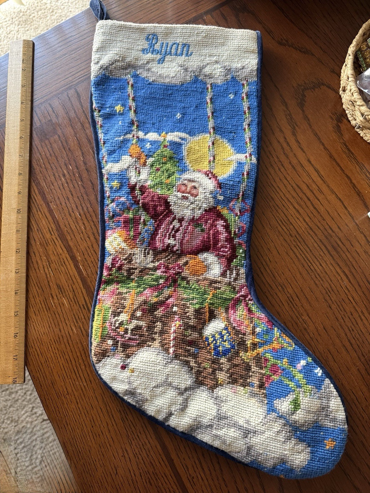 RYAN Sferra Needlepoint Christmas Stocking 23\ RYAN Sferra Needlepoint Christmas Stocking 23\