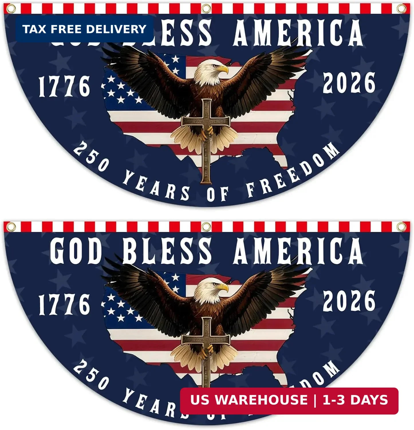 2PCS 250Th Anniversary Flag,1.5X3 FT 1776-2026 Fan Flags, 250 Years Anniversary