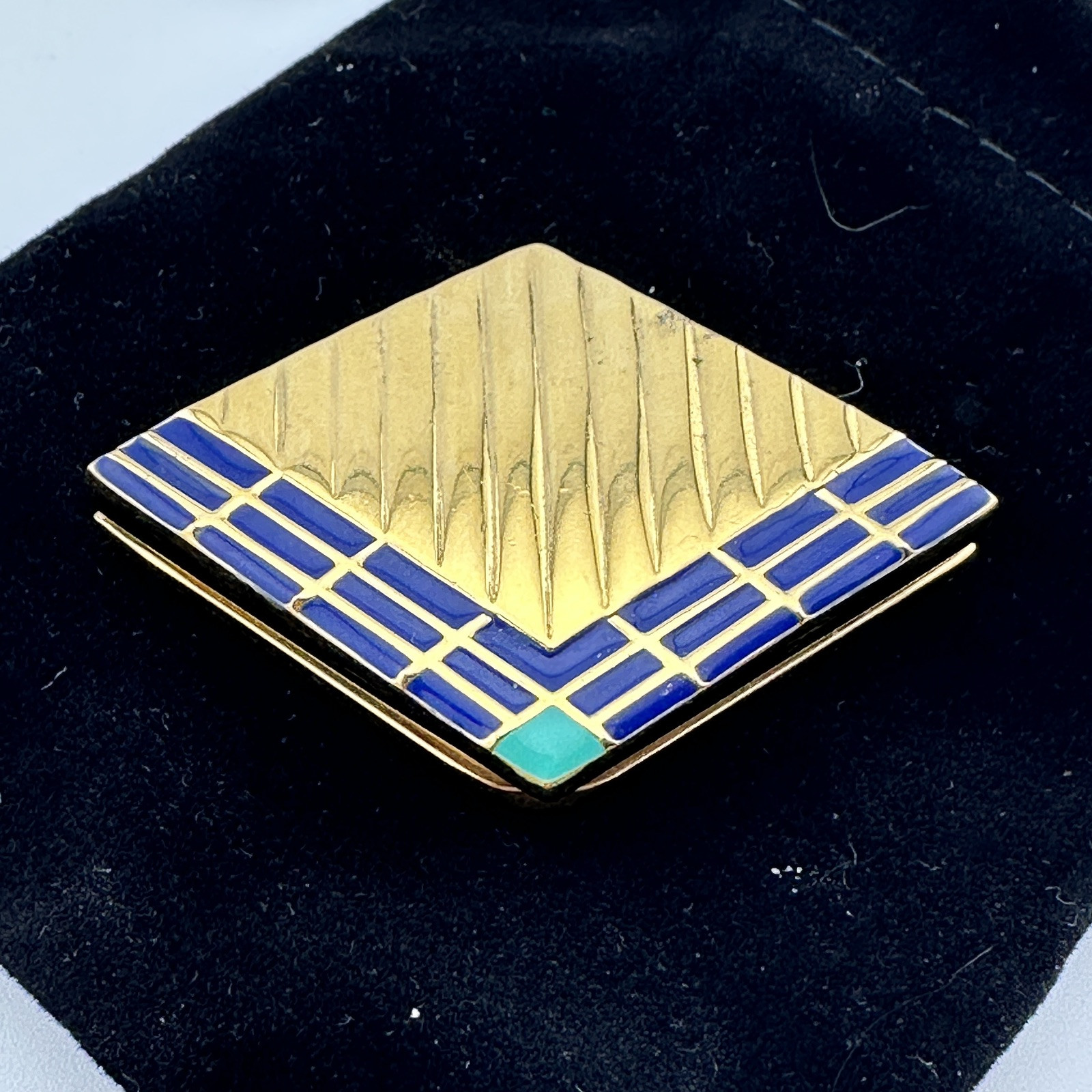 Art Deco Desert Diamond Estee Lauder Solid Perfume Compact Private Collection