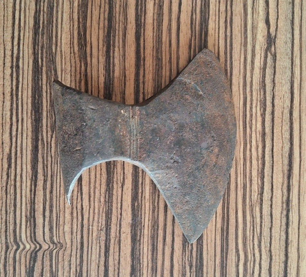 18\'s Antique Indian hand forged Iron Axe head hatchet collectible heavy used Axe