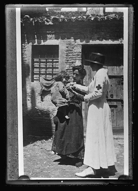 Miss Rose Gendolfo on her daily rounds in one of Chioggia\'s medieval courts
