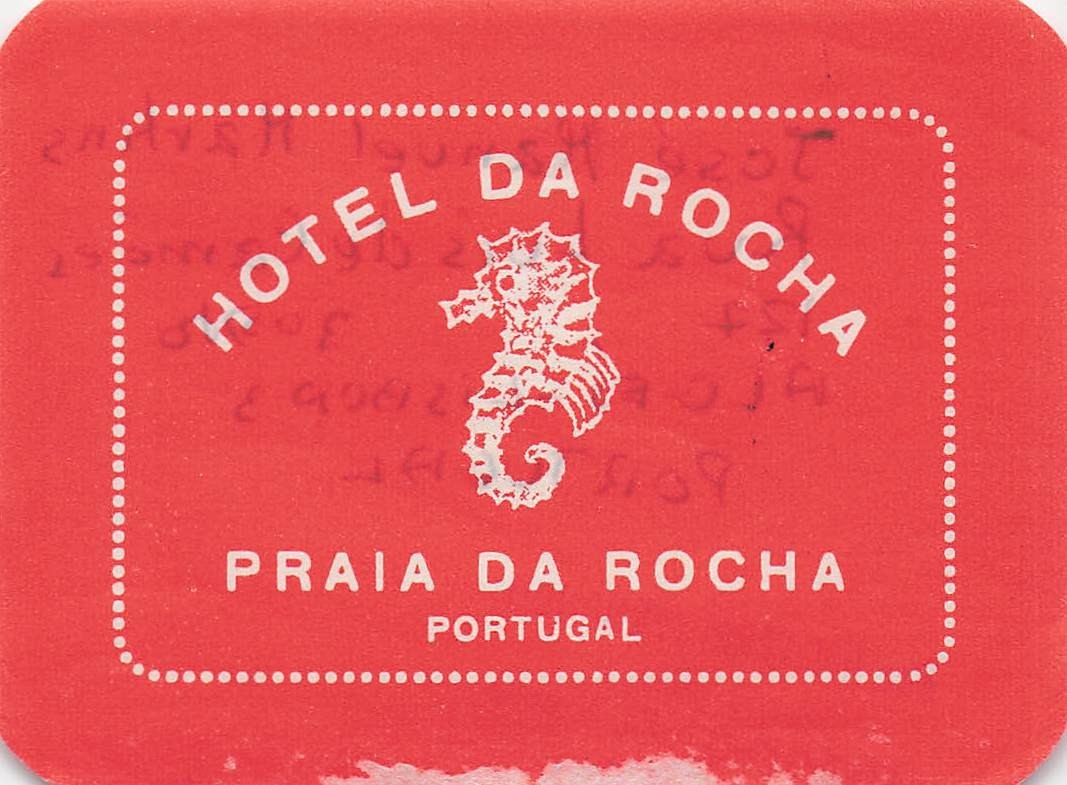 Hotel Da Rocha Praia Da Rocha Portugal Vintage Hotel Luggage Label Seahorse