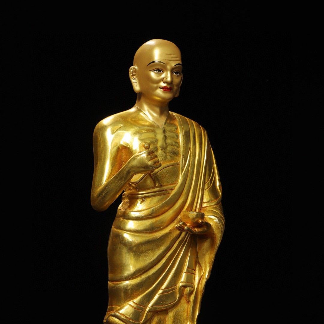 Old Tibetan Bronze Gilt Statue 11