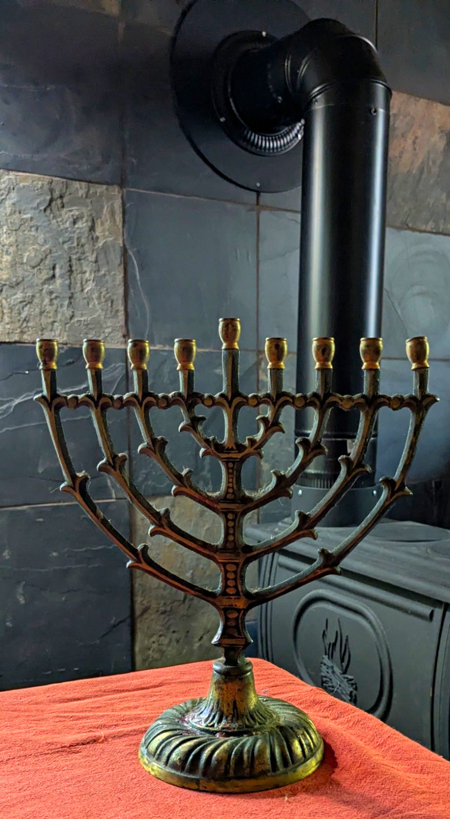 Vintage Brass Hanukkiah Hanukkah Menorah Candelabra Made In Israel Holy Land