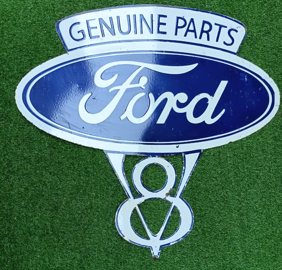 Ford V8 Porcelain Advertising Sign 42'' Inches Double Sided