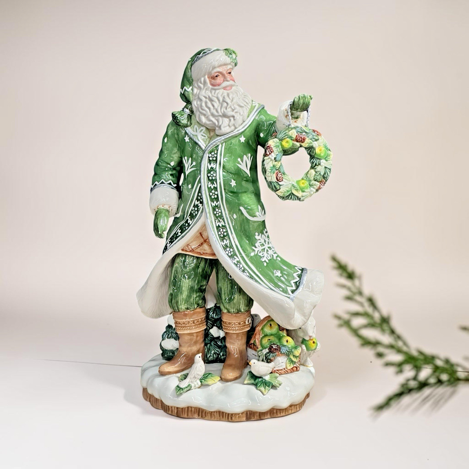 Fitz & Floyd Winter Garden Santa Figurine | 18” Original Box Christmas Decor Fitz & Floyd Winter Garden Santa Figurine | 18” Original Box Christmas Decor
