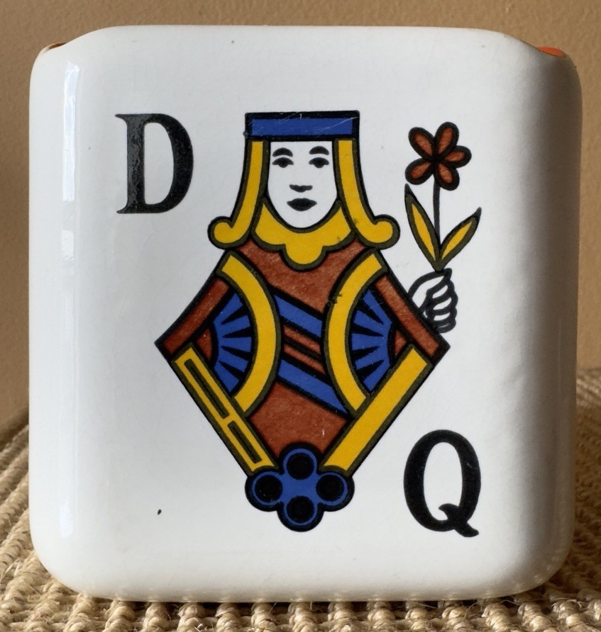 Vintage Leopold Brugerolle Cognac Advertising Ashtray with Playing Card Faces