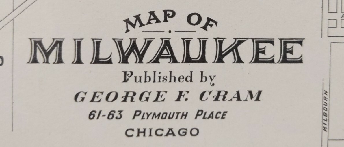 Vintage 1902 MILWAUKEE WISCONSIN Map 14\