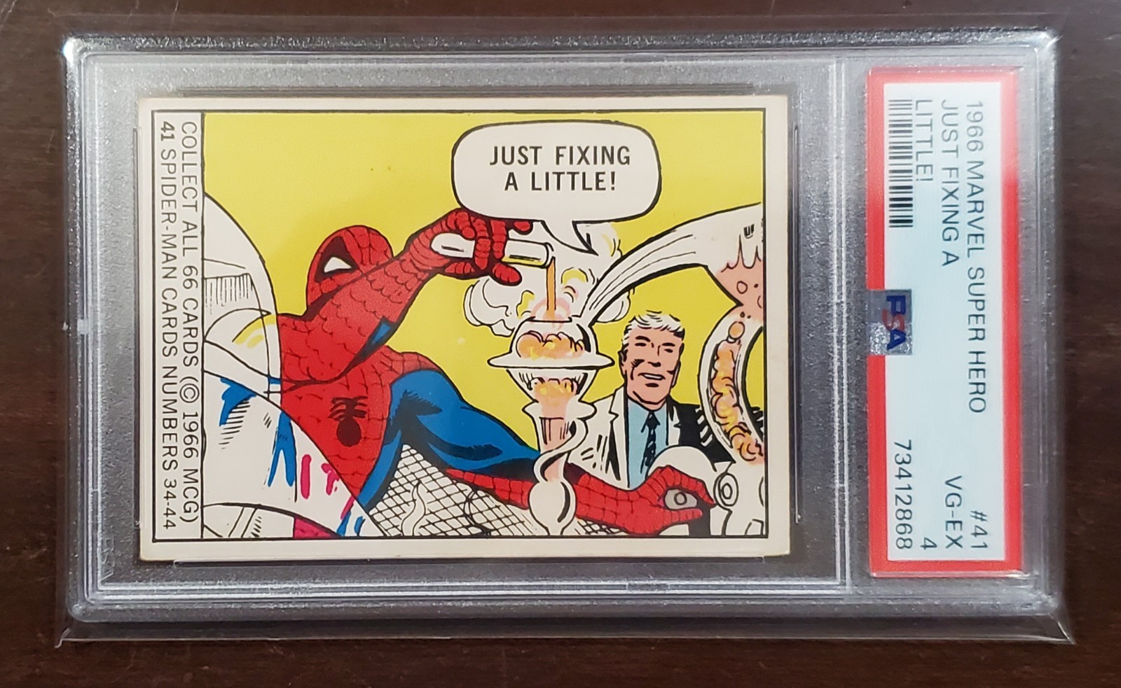 1966 Donruss Marvel Spider-Man Rookie #41 PSA 4 1966 Donruss Marvel Spider-Man Rookie #41 PSA 4