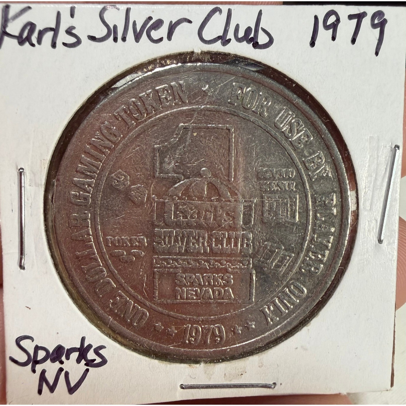 Karl\'s Silver Club 1979 One Dollar Gaming Token Sparks Nevada Casino Vintage Karl\'s Silver Club 1979 One Dollar Gaming Token Sparks Nevada Casino Vintage