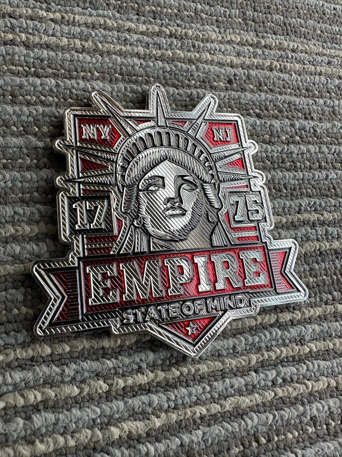 Empire 1775 Anniversary Challenge Coin BIG LARGE XXL METALLIC SILVER Empire 1775 Anniversary Challenge Coin BIG LARGE XXL METALLIC SILVER