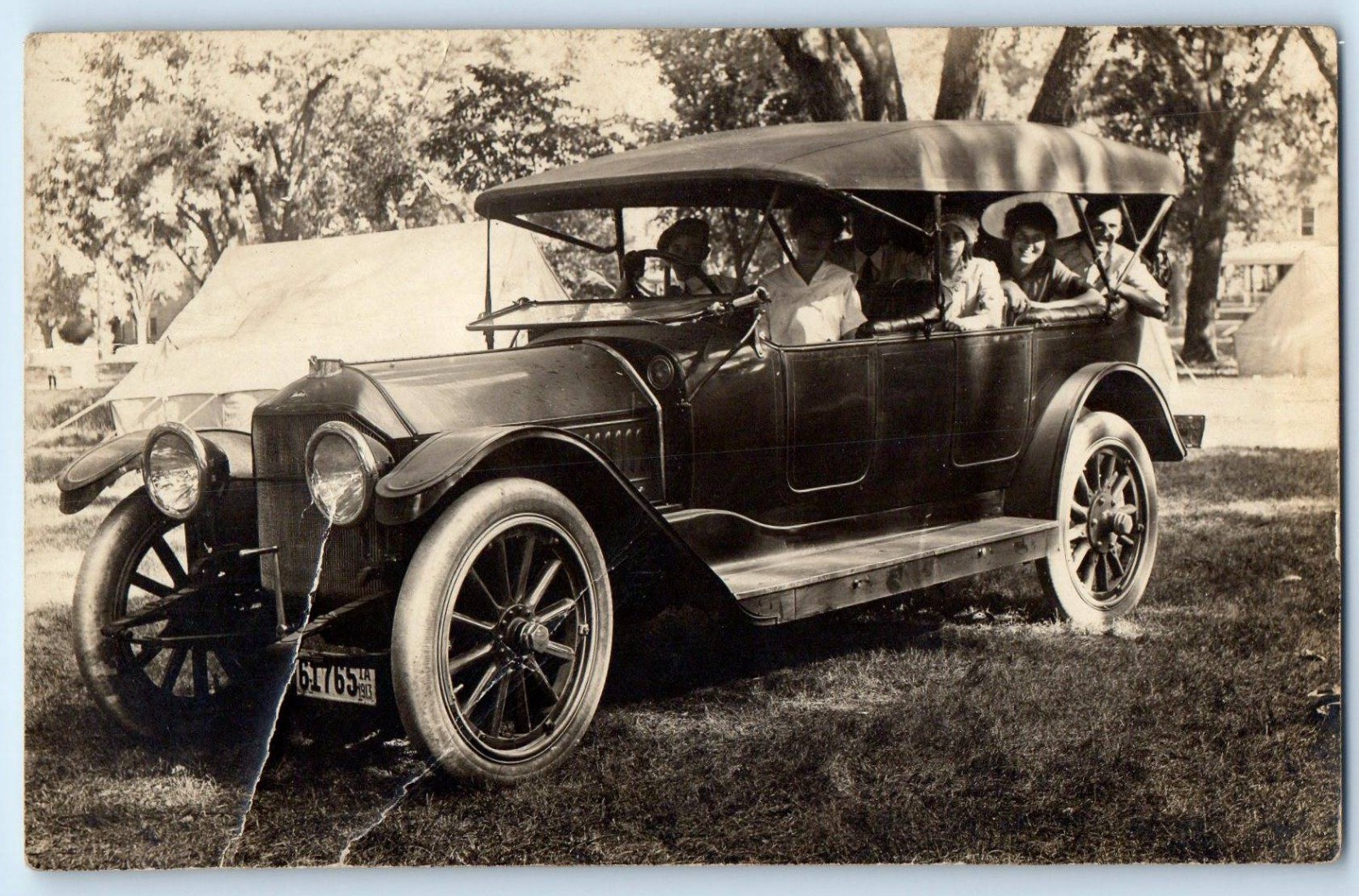 c1910's Car Scene Camping Tent Tabor Iowa IA RPPC Photo Antique Postcard c1910's Car Scene Camping Tent Tabor Iowa IA RPPC Photo Antique Postcard