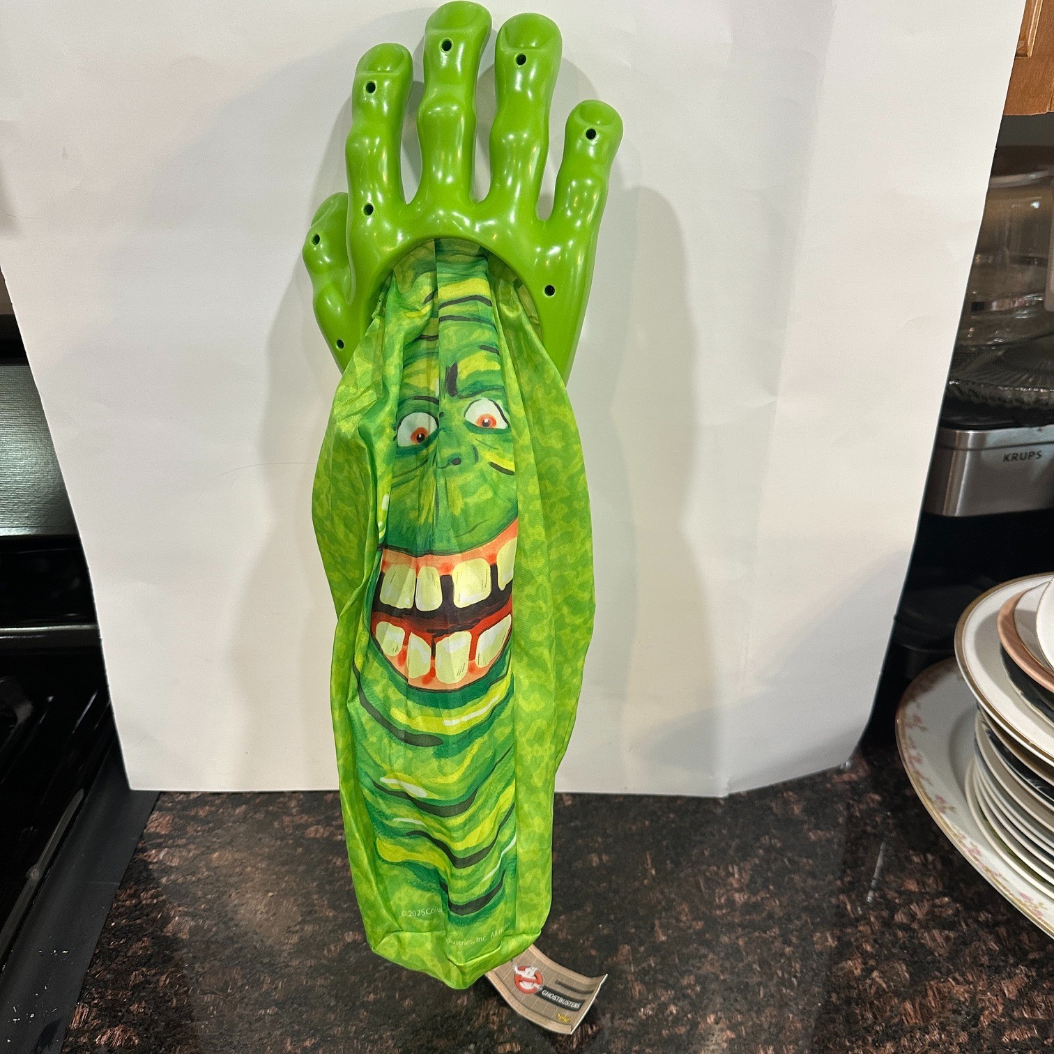 Ghostbusters Slimer Green Hand Loot Candy Bag Spirit Halloween Prop Decor NWT