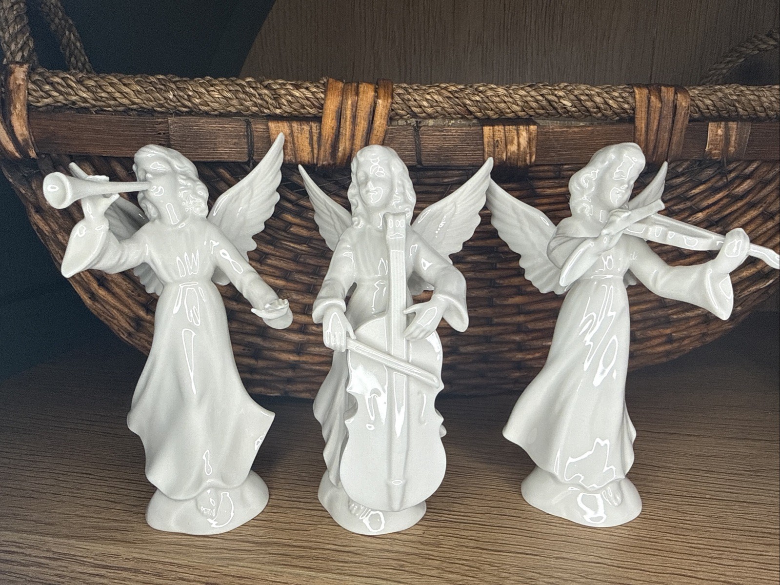 Vintage Karl-Heinz Klette Porcelain Musical Angels Set of 3 Violin Cello Trumpet Vintage Karl-Heinz Klette Porcelain Musical Angels Set of 3 Violin Cello Trumpet