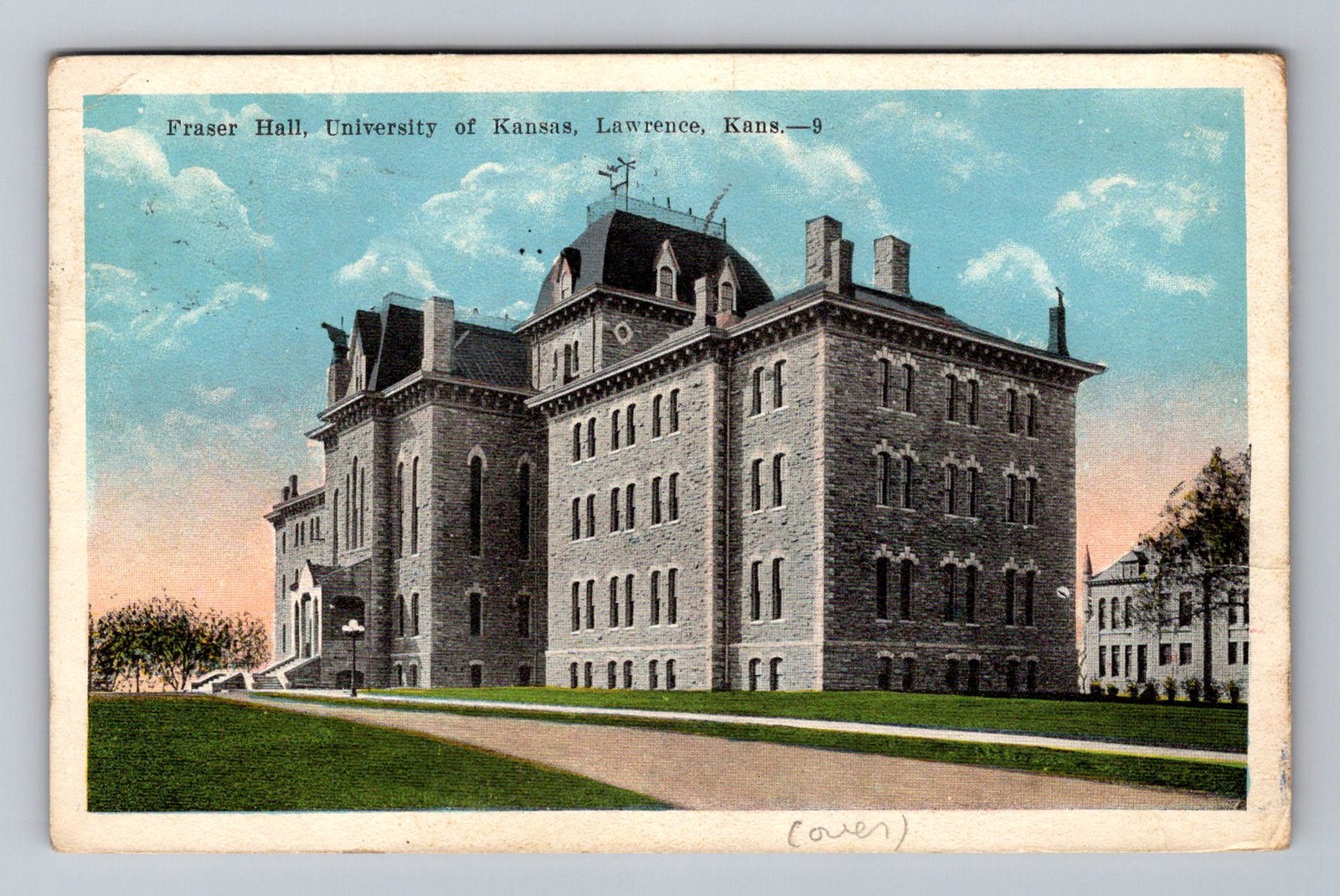 Lawrence KS-Kansas, Fraser Hall Building, Postal PC Vintage c1924 Postcard Lawrence KS-Kansas, Fraser Hall Building, Postal PC Vintage c1924 Postcard