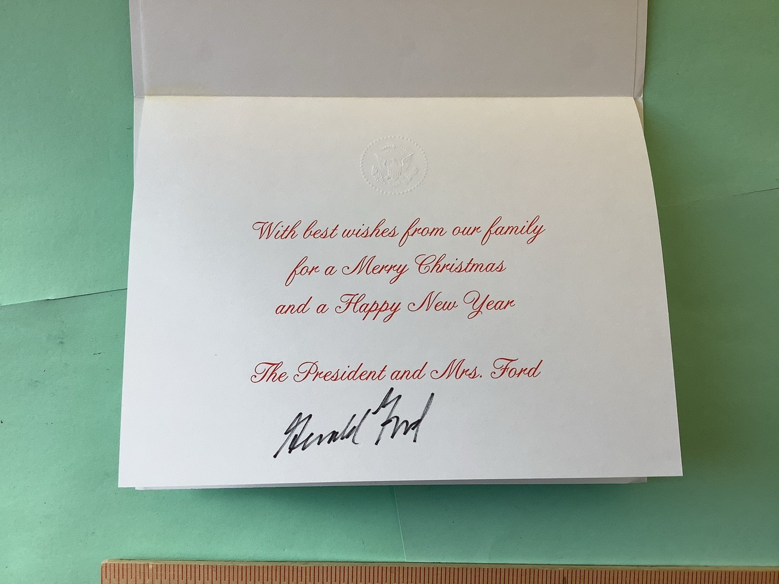 Rare Signed 1975 Gerald Ford White House Christmas Card Rare Signed 1975 Gerald Ford White House Christmas Card