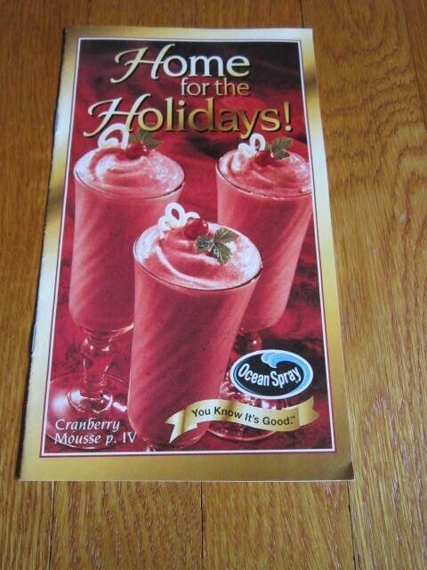 Ocean Spray Cookbook let Christmas Home for the Holidays Recipes 2001