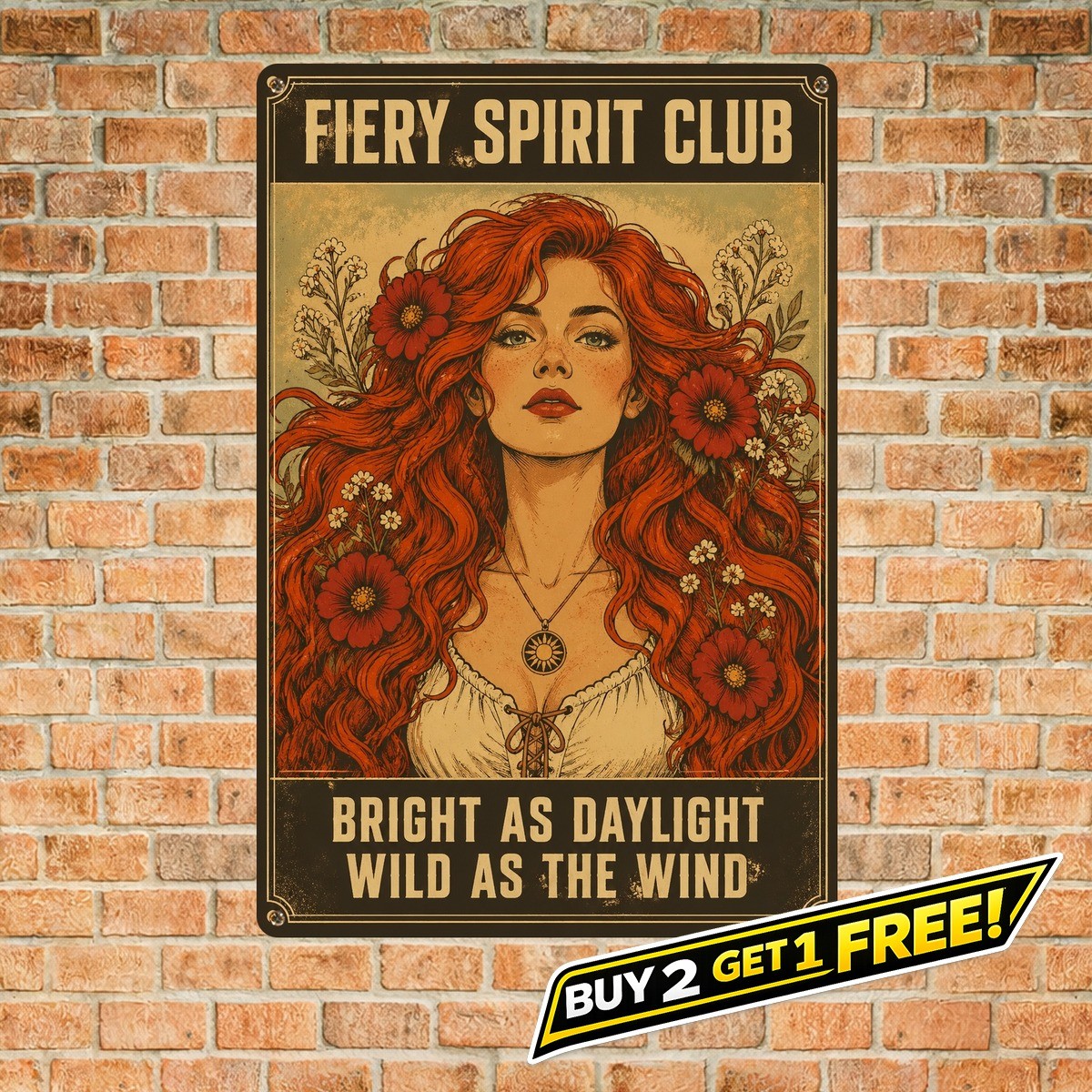 Redheads Are Sunshine Metal Sign Funny Red Hair Quote Tin Wall Decor