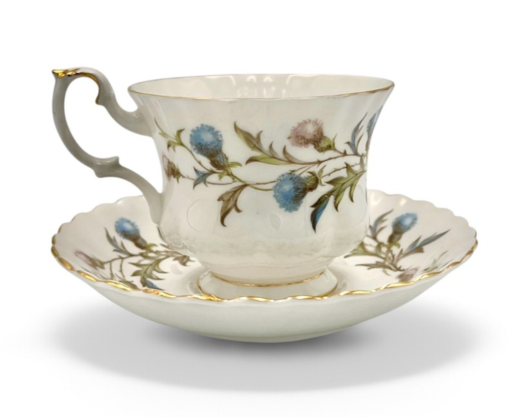 Vtg Royal Albert Brigadoon Teacup and Saucer Set, English Bone China, V. Good