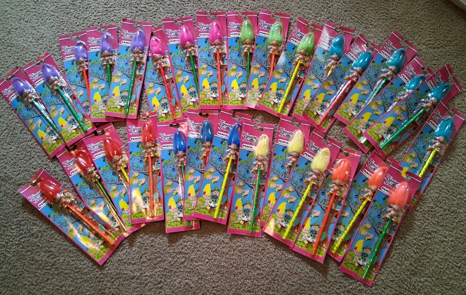 Vtg.1991 Lot Of 30 Treasure Trolls Pencils NIP Vtg.1991 Lot Of 30 Treasure Trolls Pencils NIP