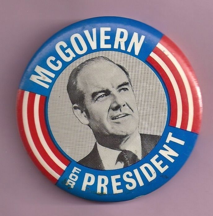 Vintage 3 inch Pin McGovern For President Vintage 3 inch Pin McGovern For President