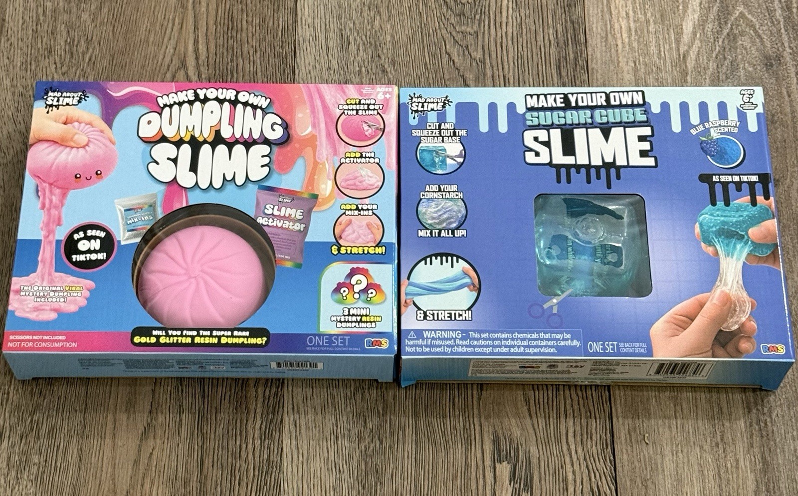 RMS Crazy Fun Make Your Own Dumpling Slime & Sugar Cube Slime Kits Set Of 2