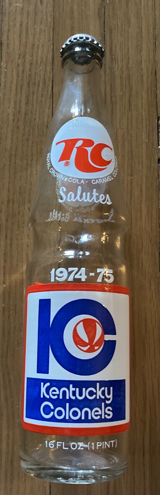 RC Cola Salutes The 1974-75 Kentucky Colonels Commemorative Bottle