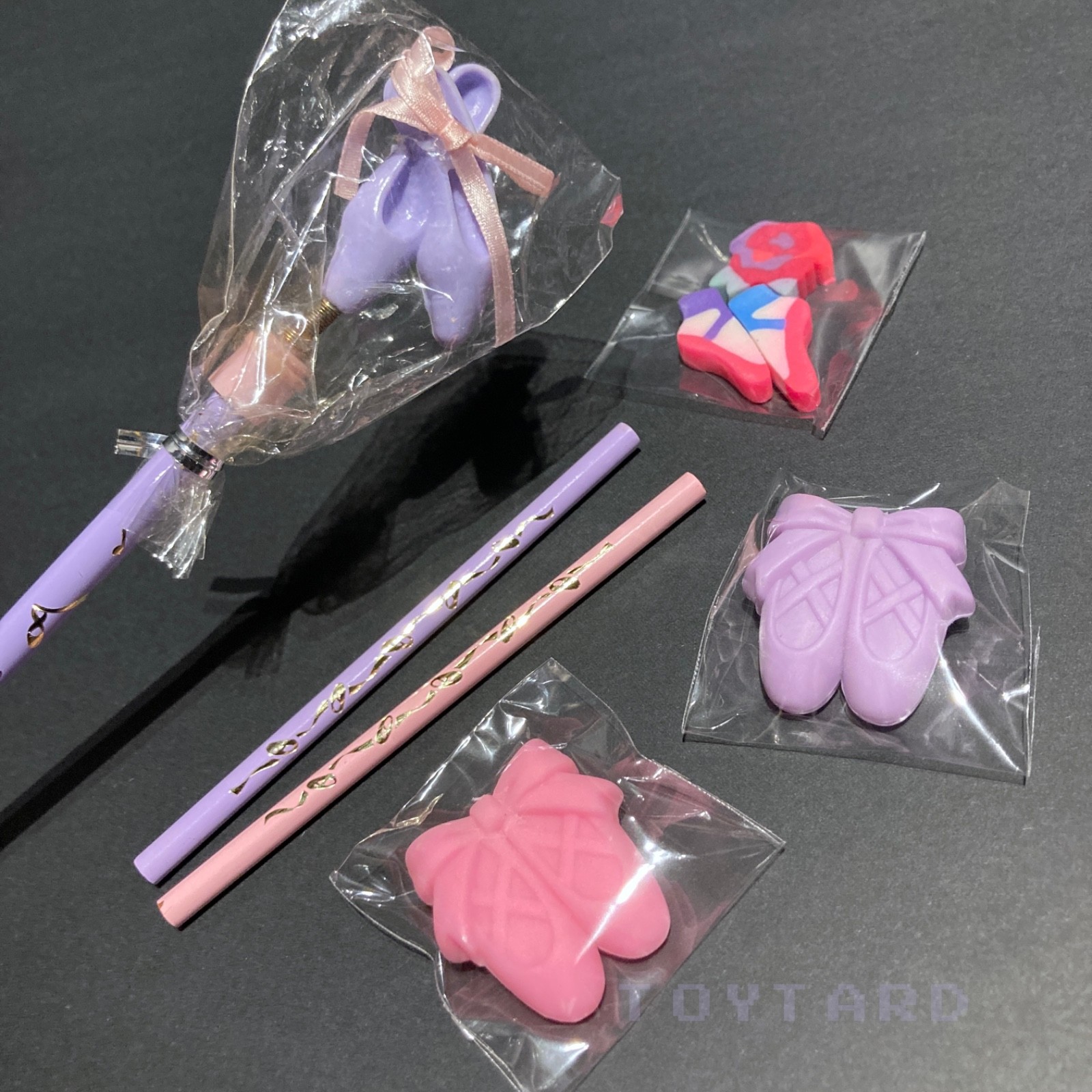 VTG Sanrio Petite Plie LOT Ballet Slippers Set Pencils Topper Erasers Kawaii 80s VTG Sanrio Petite Plie LOT Ballet Slippers Set Pencils Topper Erasers Kawaii 80s