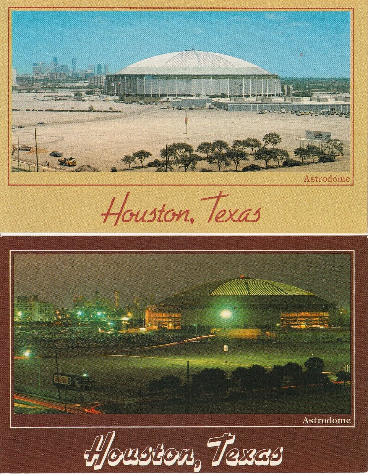 (2) Houston Astros Baseball Astrodome Postcards - \
