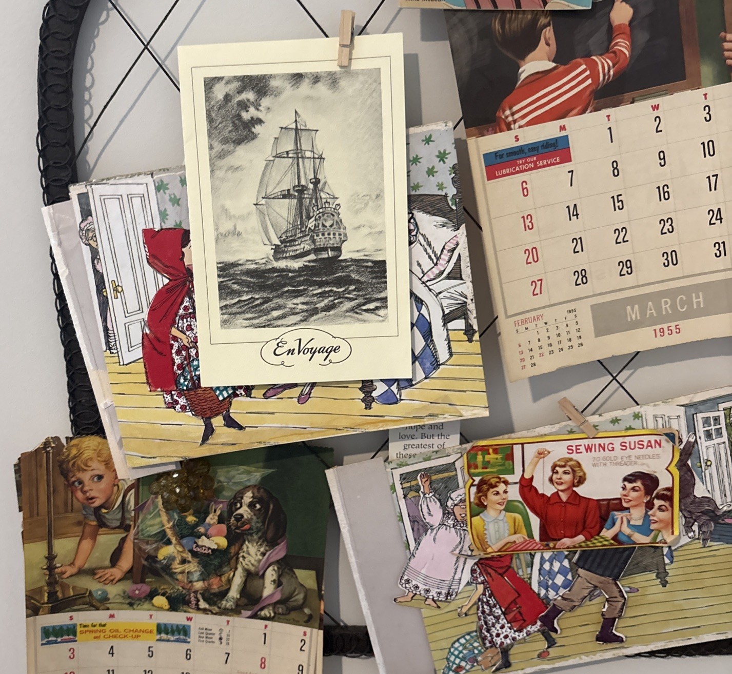 Antique Vintage Curated EPHEMERA LOT Junk Journal MIXED Calendar Items & Photos