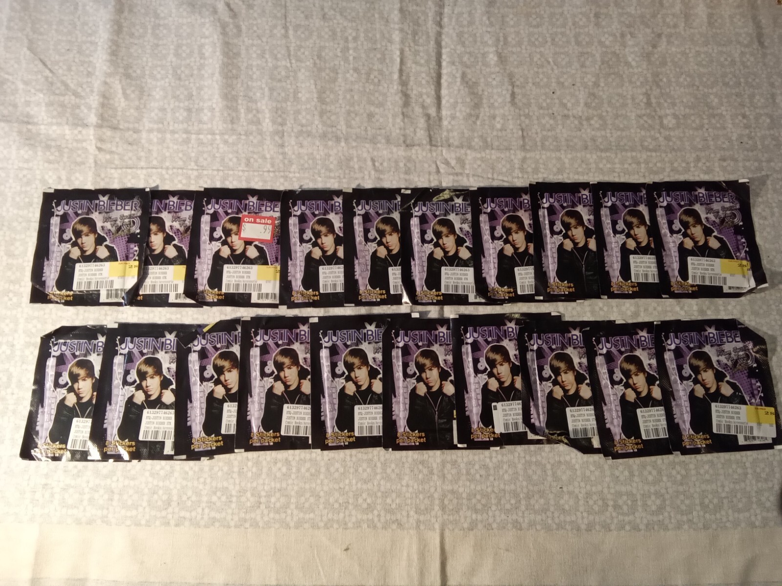 20 X Panini - Justin Bieber From Justin To You - Sticker Packets LOT.