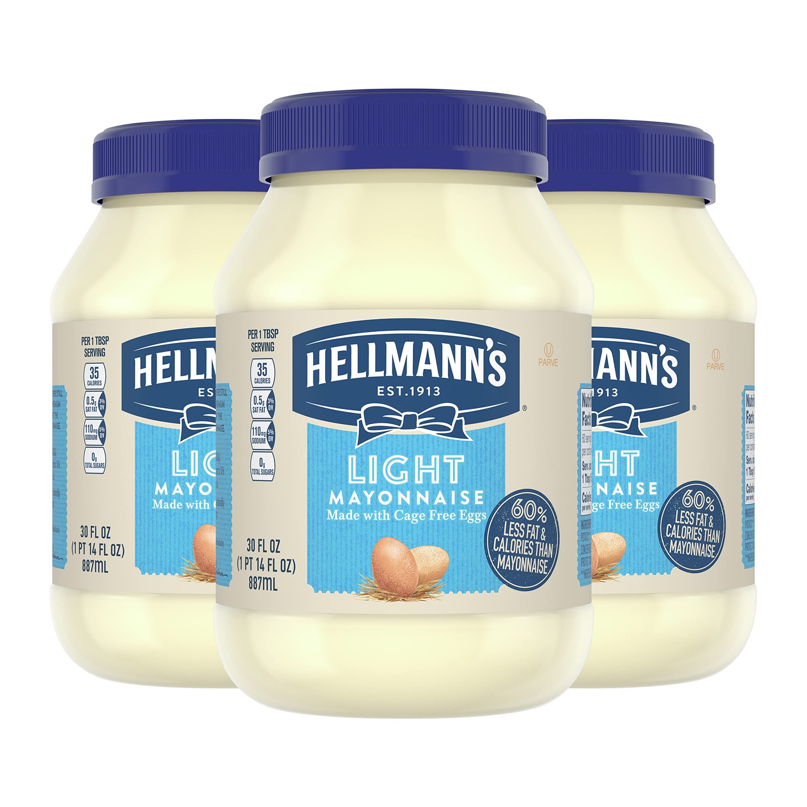 Hellmann\'s Light Mayonnaise 3 Count Light Mayo For a Creamy Condiment for Hellmann\'s Light Mayonnaise 3 Count Light Mayo For a Creamy Condiment for