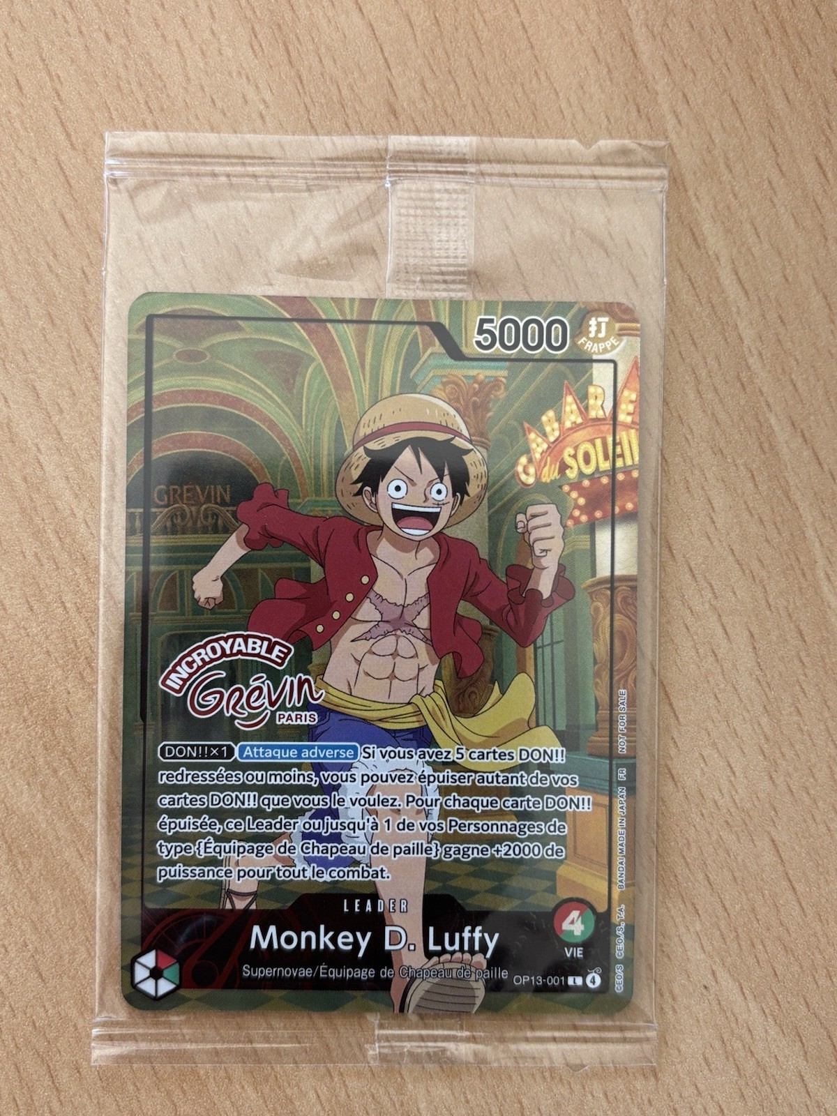 One Piece Card Game Monkey D. Luffy OP13-001 PROMO Grévin Museum SEALED