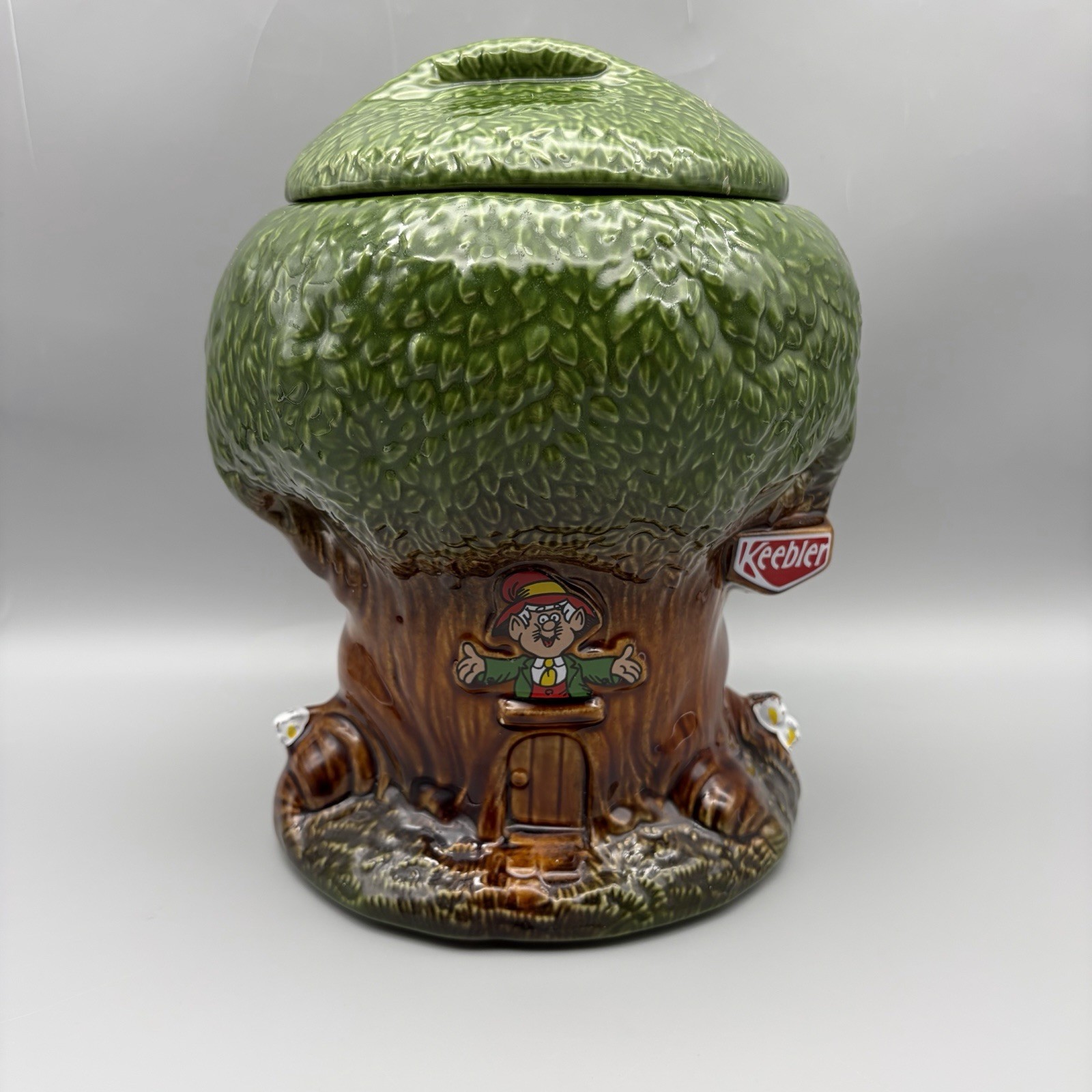 Vintage 1981 Keebler Elf Tree House Cookie Jar Ceramic McCoy #350 LID REPAIRED 