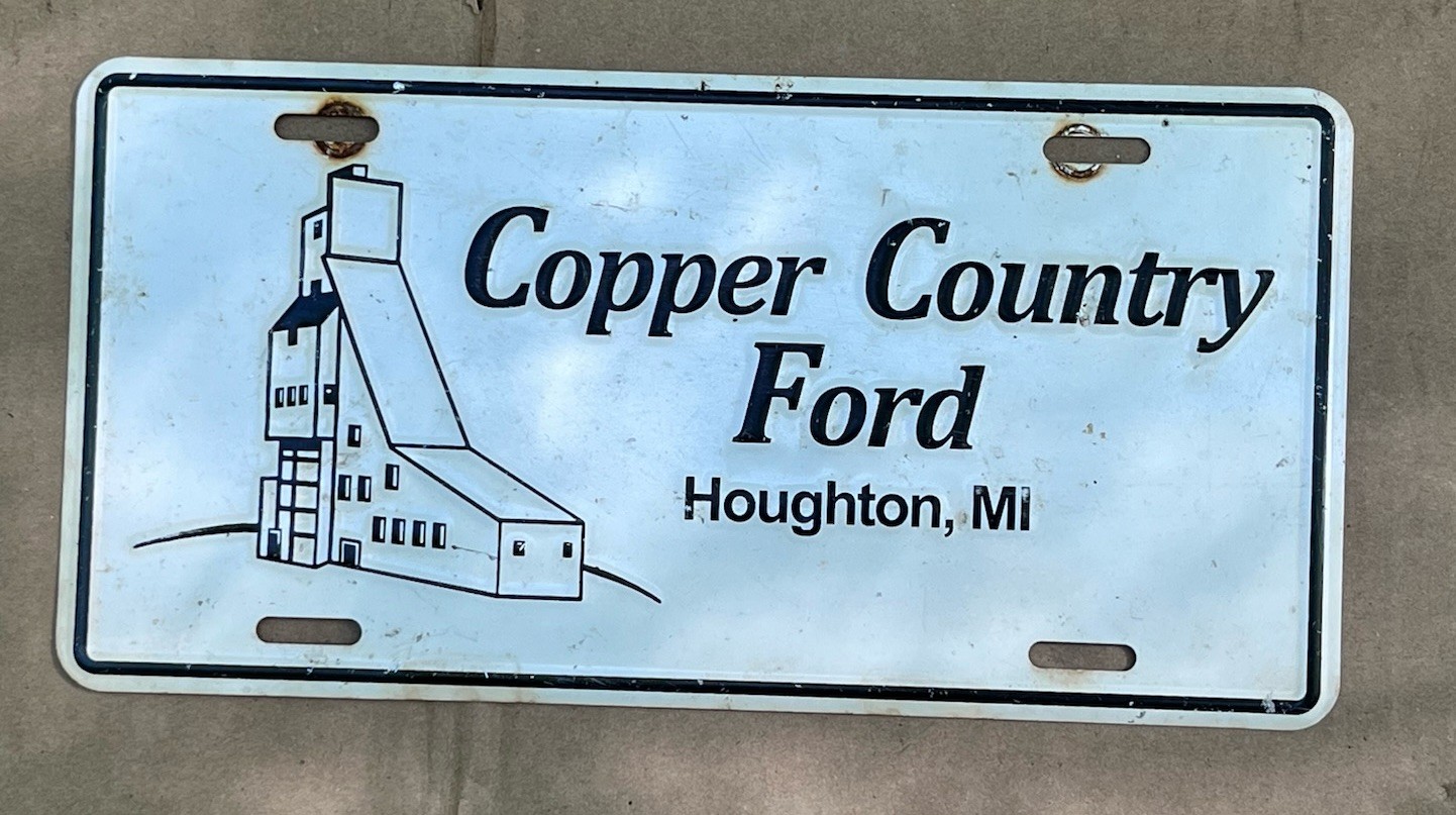 copper country ford houghton michigan metal booster license plate yooper