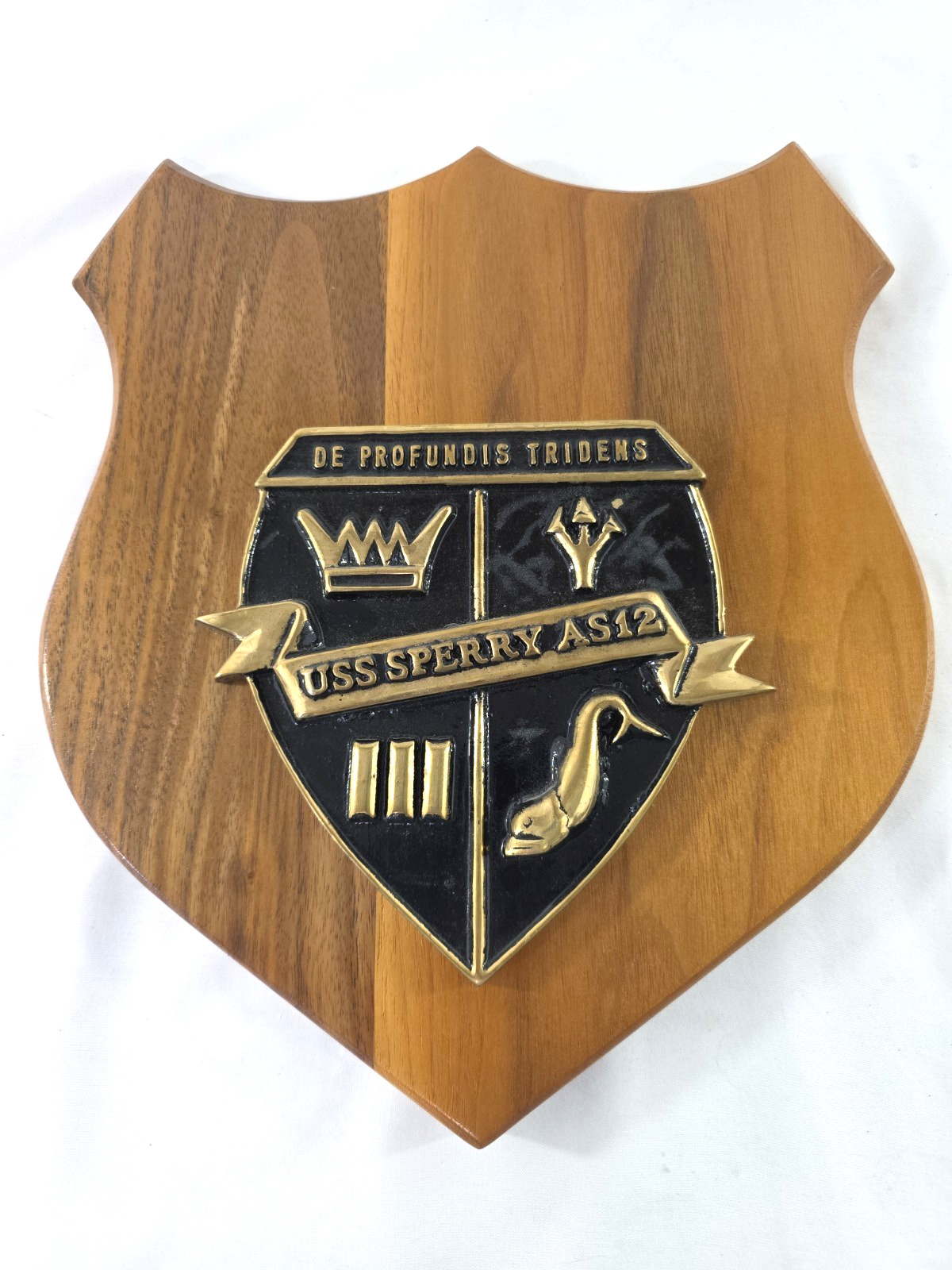 USS Sperry AS12 Brass Wall Plaque Naval Ship Decor 11.5\