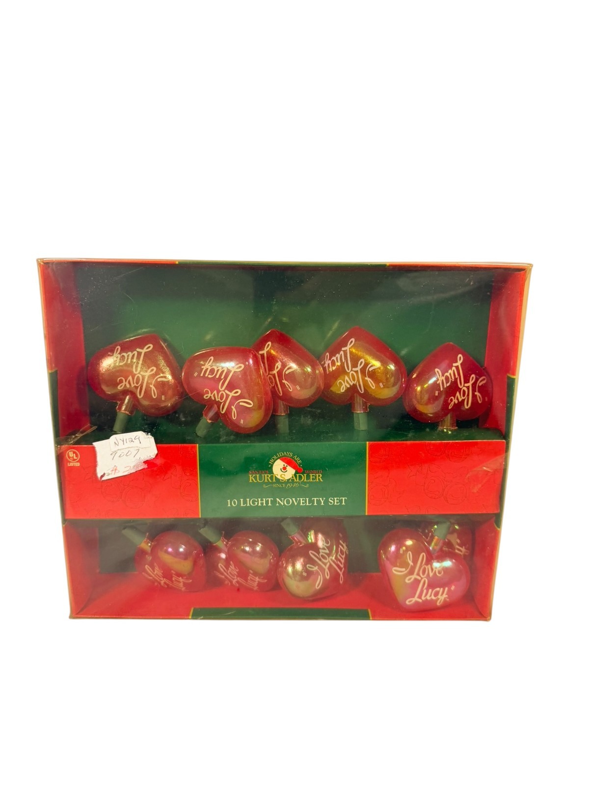 Kurt Adler I Love Lucy 10 Light Novelty Christmas Light Set Hearts New in Box