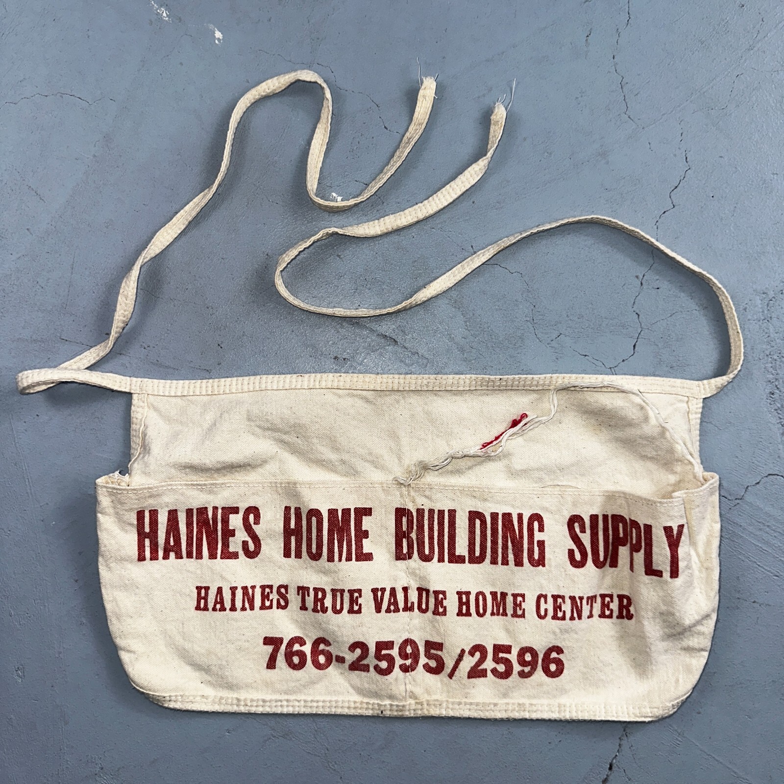 Hanes Vintage 1950's Canvas Nail Waist Apron Phone Number Home & Lumber Supply Hanes Vintage 1950's Canvas Nail Waist Apron Phone Number Home & Lumber Supply