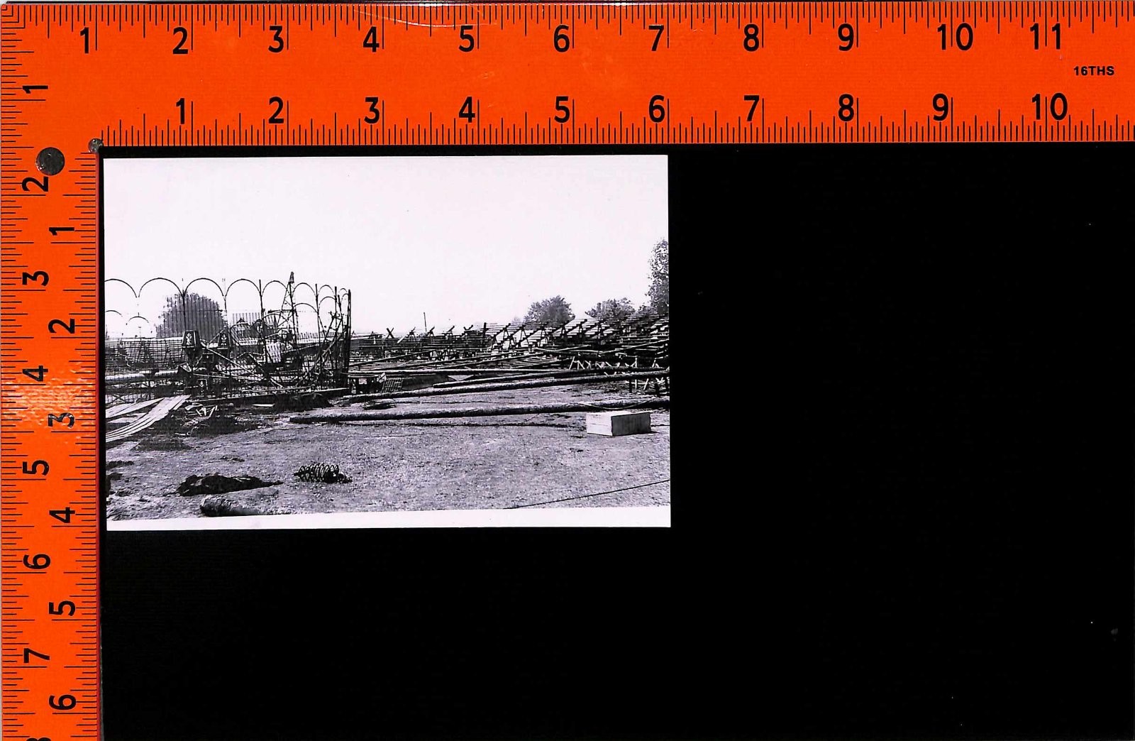 Photograph Construction Site Framework Fences Trenches Outdoor Scene Photograph Construction Site Framework Fences Trenches Outdoor Scene