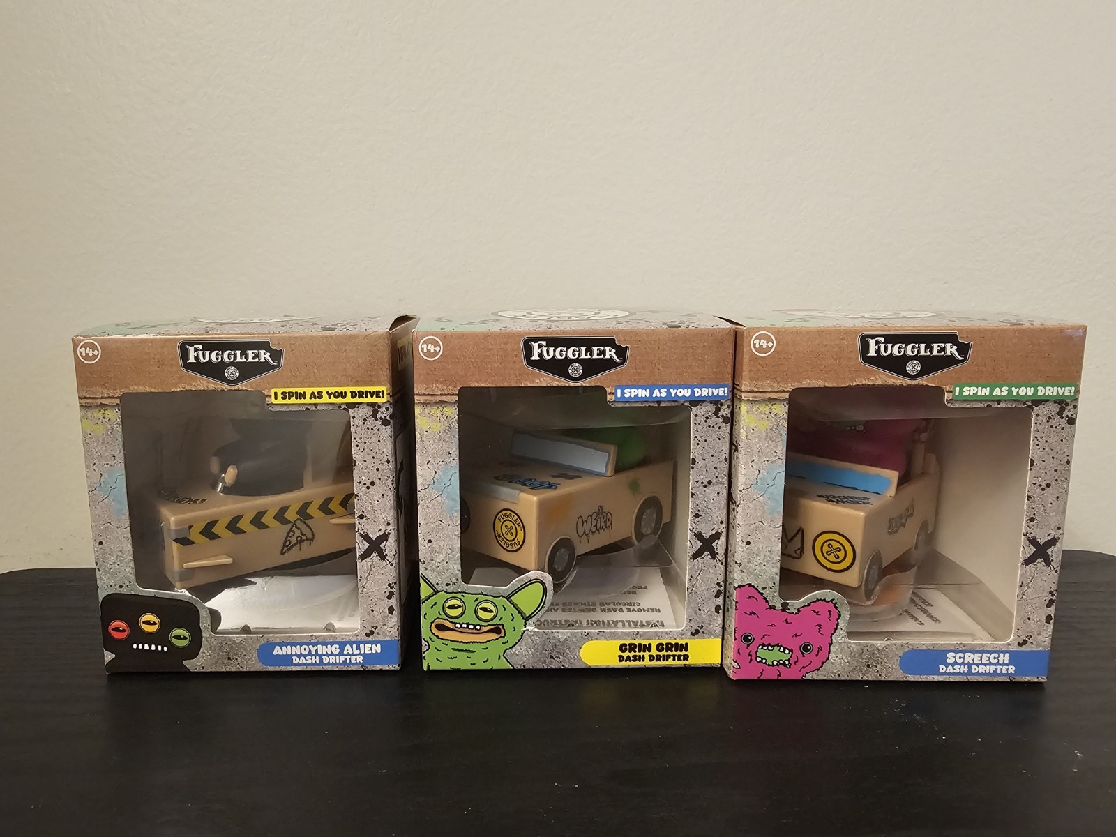 Fuggler Dash Drifter - Dashboard Vinyl Racer Set of 3 - New In Box