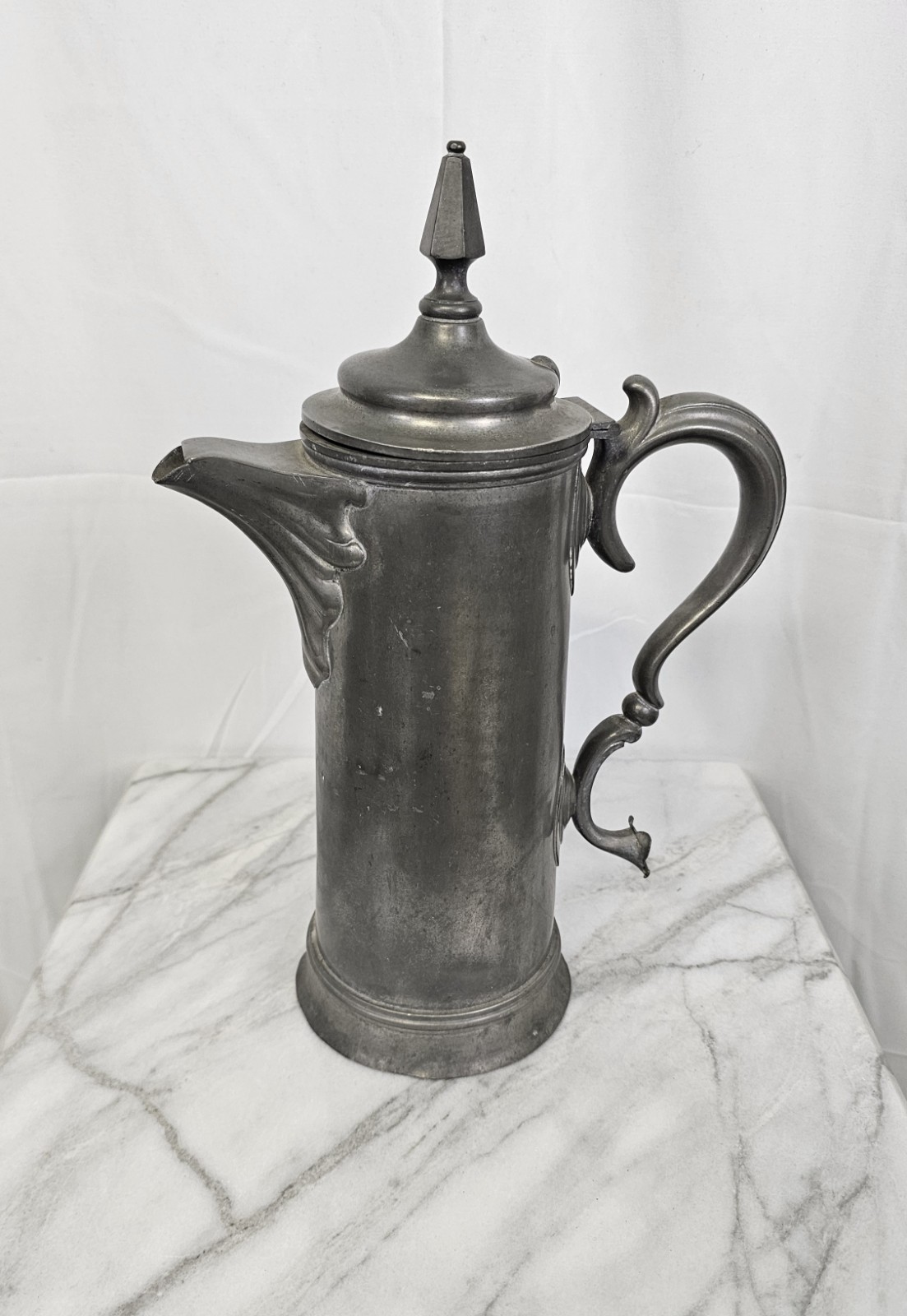 Antique Pewter Communion Pitcher Flagon Church 1800s