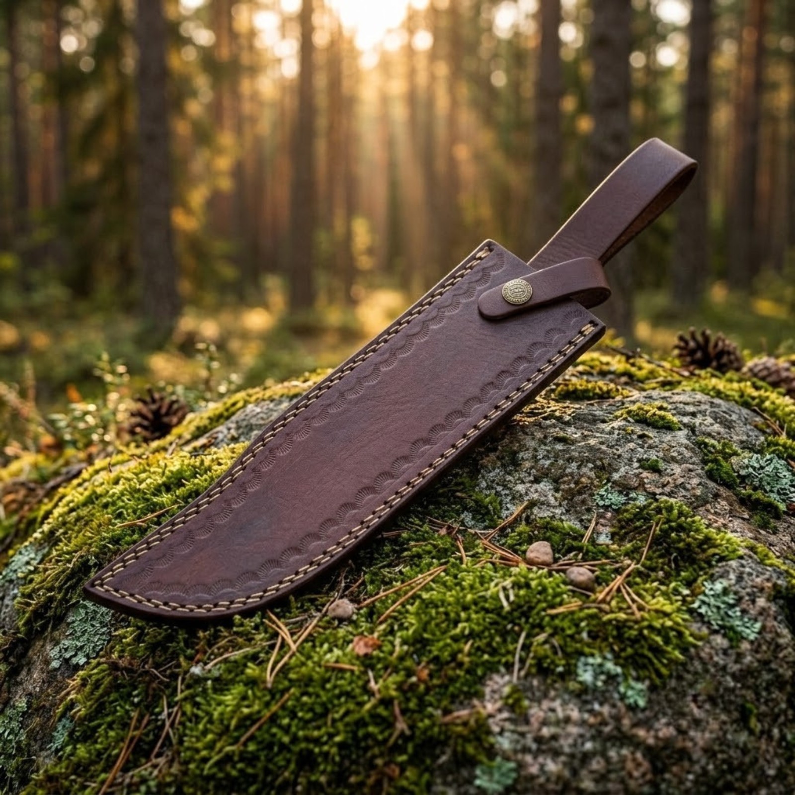 11 Inch Fixed Blade Knife Leather Sheath Heavy Duty Replacement Scabbard Brown