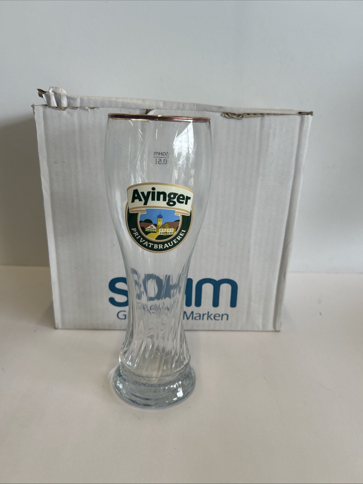 6 New Ayinger Privatbrauerei Weißbier Beer Glass – 0.5L – Gold Rim Made Germany 6 New Ayinger Privatbrauerei Weißbier Beer Glass – 0.5L – Gold Rim Made Germany