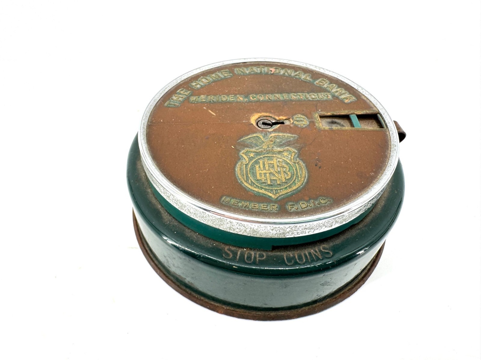 Vintage ADD O BANK ADVERTISING COIN BANK Home National Meriden CT Connecticut