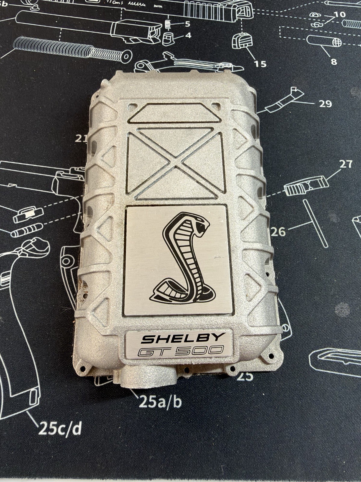 Ford Mustang Shelby GT 500 Supercharger Lid Metal Dealer Desk Paperweight