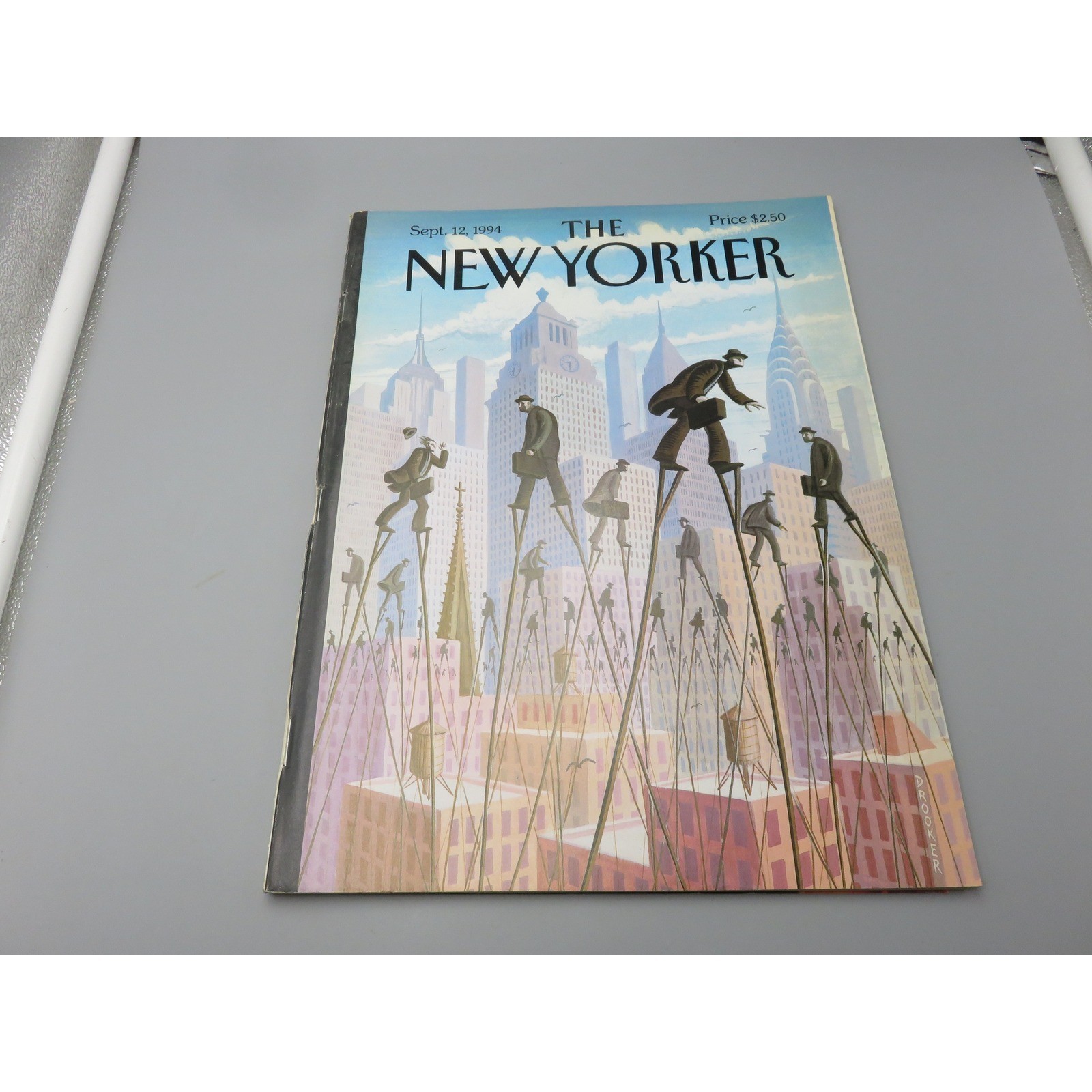 The New Yorker Magazine Sept 12 1994 Eric Drooker Cover Stilt-Walkers Vintage The New Yorker Magazine Sept 12 1994 Eric Drooker Cover Stilt-Walkers Vintage